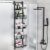 Large Rustproof Shower Caddy with 5 Tiers Over Door Hanging Organizer Rack with Adjustable Basket Shelf and Hooks, Bathroom Storage Shelves for Shower Utensils, Installation Without B