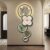 Large Wall Clock, 3D Decorative Silent Clock with Pendulum, Crystal Porcelain Art, LED Lights for Living Room and Entryway, 48x120cm (18.9×47.2in)
