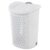 Large Wheeled Plastic Laundry Hamper, Rolling Clothes Basket With Retractable Pull Handle & Flip‑Top Lid, Lilac, Ventilated Bin For Bedroom, Bathroom, Dormitory(White)