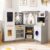 Large Wooden Corner Play Kitchen Sets with Ice Maker,Water Dispenser,Bread Maker,Washing Machine,Electronic Display,Toy Sink with Running Water,Stove with Light&Sounds, Birthday Gift for 3+