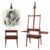 Large Wooden Painting Easel with Storage Drawer and Palettes, H-Frame Studio Easel Stand Holds Canvas up to 36 Inches, Suitable for Adults, Beginners, and Artists, Walnut