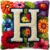 Latch Hook Pillow Kit Letter H and Colorful Flowers Printed Pillow Cover DIY Crochet Yarn Hooking Pillowcase for Hobby and Home Decor 43x43cm