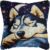 Latch Hook Pillow Kits Husky Dog Sleeping in Bed Needle Crochet Yarn Kits with Pattern Embroidery Cushion Hook and Latch Pillowcase Home Sofa Decor 43x43cm-1