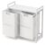 Laundry Hamper Sorter with Wooden Top Shelf, Double Compartment Metal Frame Clothes Basket for Bathroom & Laundry Room Organization, White