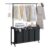 Laundry Sorter Hamper with Hanging Rack & Storage Shelf, 4-Section Rolling Laundry Cart with Removable Bags & Lockable Wheels, Freestanding Clothes Organizer for Laundry Room, Bedroom & Bathroom