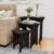 Lavish Home Nesting Tables, Black, Set of 3, 21.5”/15.75”/10.75”