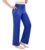 Leafigure Wide Leg Yoga Pants for Women,Sweatpants with Pockets Blue L