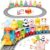 Learning Toy for Toddlers Ages 2-4, Electric Toys Trains with Lights, Music & Steam, Counting, Matching & Sorting Montessori Toy with 6 Finger Puppets, Birthday Xmas Gifts for Baby Boys Girls 18M+