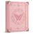 Leather 3 Ring Binder Fits 8.5″x11″ Letter Size Paper, 1 Inch Round Ring Binder Holds 200 Sheets, (Pink, Butterfly)