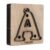 Leather Cutting Die Letter A Shape Hand Punching Cutter Wood with Base