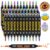 Lebsytb 36 Colors Dual Tip Acrylic Paint Markers, Brush Tip and Fine Tip Automatic Ink Control, Long-Lasting & Waterproof Acrylic Paint Pens for Rock, Canvas, Wood, Ceramic, Glass, Fabric