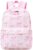 LEDAOU School Backpack for Girls Ages 5-10, 16 Inch Pink Bow Kids Bookbag with Chest Strap, Padded Straps, Front and Side Pockets for Elementary Middle School