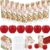 Leelosp 24 Set/96pcs Apple of Our Eye Baby Shower Favors, Apples Baby Shower Hand Cream and Soap Gifts Bulk with Organza Bags and Thank You Cards, Fall Party Supplies for Guest (Red, Apple)