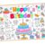 Leezead Happy Birthday Coloring Poster, 72 X 30 Inch Giant Birthday Painting Tablecloth for Classroom Art Activities Party Supplies