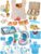 Lehoo Castle Grocery Food Toys & Dentist Play Set, Include Cutting Fruits Vegetables Meat Fish Shopping Bag, Dental Tools Doctor Costume and Medical Bags