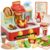 Lehoo Castle Play Food Set for Kids, Fast Food Restaurant Playset with Burger, Fries, Potato Cutter, Ice Maker, Menu and Play Money, Kitchen Toys Ages 3 4 5 Years Old
