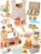 Lehoo Castle Wooden Play Food Toys, Play Hamburger Counter, Cutting Fruits Vegetables Meat Fish & Shopping Bag, Pretend Play Kitchen Accessories Gift for Boys Girls