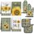 Leinuosen 8 Pcs Sunflower Green and White Checkered Kitchen Towels and Dishcloths Sets Pot Holders and Oven Mitts Sets Absorbent Kitchen Gloves Potholders Heat Resistant for Chef Baking Cooking