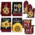 Leinuosen 8 Pcs Sunflower Red Black Checkered Kitchen Towels and Dishcloths Sets Pot Holders and Oven Mitts Sets Absorbent Kitchen Gloves Potholders Heat Resistant for Chef Baking Cooking