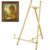 Leinuosen Metal Easel Stand 16.5″ H x 8.7″ W x 4.3″ D Table Top Easel Stand for Display Tripod Art Picture Mirror Modern Plate Holder for Display Book Photo Wedding Sign(Gold,1 Pcs)