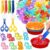 Leitee 62 Pcs Sensory Bin Filler Include 50 Unicorn Acrylic Beads 4 Tweezers 2 Scissors Clips 6 Cups Fine Motor Toys Set for Boys Girls Early Education and Counting Sorting Training