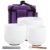 Leize Crystal Singing Bowl Tuned Quartz with Suede Striker Carry Case Bag, Set of 3 PCS 432HZ 6″ B 7″ G 8″ F, Frosted White