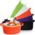 LemonRoad 5 Pcs Halloween Party Supplies Decor Black Purple Green White Orange Mini Halloween Empty Gift Basket with Handles Small Cotton Rope Woven Basket Trick or Treat Candy Baskets, 9 x 6 x 5 Inch