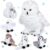 Lenwen 5 Pcs Snowy Owl Stuffed Animal Plush Toy with Babies