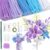 LENYNAL 500 Pcs Purple Blue Pipe Cleaner Flower Kit, Pastel Pipe Cleaners Bulk Craft, Glue-Free & Safe for Kids, Step-by-Step Tutorial, 5 Colors Chenille Stems for Flower Making