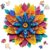 Leodozzio Puzzles for Adults 200 Pieces, Color Flower Wooden Jigsaw Puzzles, 5MM Thick Unique Plants Shaped Wooden Puzzle, Birthday Gift Family Game, 11.3×11.4 Inch