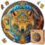 LEOGOR Wooden Jigsaw Puzzles for Adults (15 × 14.8 in), Large 350 Piece Wolf Puzzle with Unique Mosaic Shapes, Extra-Thick 5 mm Wood, Challenging Round Brain Teaser, Premium Gift for Adults