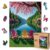 LEOGOR Wooden Puzzles for Adults 500 Pieces (12.7 × 18 in), Tranquil Chairscape Landscape Puzzle, Thick 5 mm Wood, Unique Mosaic Design, Beautiful Nature Gift for Adults & Teens