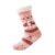 LESSO Christmas Thick Slipper Sock for Women, Xmas Fuzzy Non Slip Socks Comfy Fluffy Warm Winter Home Holiday (Pink,One Size)