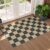 Lessymo Checkered Easy Jute Kitchen Rug, 2×3 Small Washable Front Door Mat