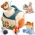 let’s make Baby Toys 6-12 Months First Forest Animal Set Soft Barn playset with 5 Stuffed Woodland Animals, Rattle Crinkle Mirror Sensory Montessori Travel Toy Gift for Babies Boy Girl Toddlers 1-3