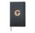 Letter G Initial Retro Flowers Floral 70s Peach Pink Women Hardcover Journal, Black
