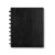 Levenger Circa Smooth Sliver Discbound Notebook with Pockets, Midway (9-Disc), LevTex Premium Leather Alternative Cover, 60 Ruled 90 GSM Sheets, Refillable Journal, Black