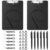 Lewtemi 2 Sets A4 Plastic Clipboard with Pen Holder, Clipboard with 24 Inch Pen Leash Attached for Clip Board and Silicone Ring Buckle for School Office Back to School Supplies, Black