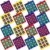 Lewtemi 4 Pcs Travel Tic Tac Toe 2 x 2 x 0.4 Inch Mini Board Game Toys Portable Tic Tac Game Toy Retro Mini Games for Kids Red Blue Purple Yellow Pocket Board for Party Favors Classroom Prizes