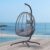 LEX CRAFT Hanging Egg Chair Wicker 350lbs Swing Outdoor Basket Cushion