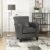 Lexicon Top Grain Genuine Leather Chair,Rolled Armrest, Classic Gray