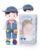 LeyaDoll Personalized Learning Sensory Soft Baby Doll, Montessori Toys for 2-Year-Old Boys Christmas, Birthday Gifts, Plush Doll with Zipper, Shoelace, Button-Overalls-Boy-Educational-Doll