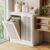 LFGUIZO Flip-Top Tilt Out Louvered Double Hidden Laundry Hamper Cabinet