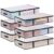 Lifewit 60L 6 Pack Under Bed Storage Containers Bins, Plastic Clothes Storage Bags Blanket Storage with Handle, Closet Organization for Comforters, Sheets, Clothes, Bedroom