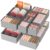 Lifewit Drawer Organizer Clothes for Closet, Light Gray, 16 Pack