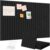 Lifewit Felt Slatted Bulletin Board, 6 Pack Self-Adhesive Panel, 36″x 24″ Total Size, Cork Board Alternative, Pin Message Board with 30 Pushpins for Room and Office Decor, Home, Dorm, Black
