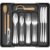 Lifewit Silverware Organizer for Drawer, Expandable Utensil Tray, BPA-Free Adjustable Cutlery Holder for Kitchen Storage, 8.1-13.9 x 11.3, Black