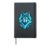 Light Blue Fantasy Wolf in Art Design Hardcover Journal, Black