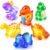 Light Up Dinosaur Bath Toys 6 Pcs, Glow Bathtub Dinosaur Toys Toddler Kids
