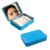 LIGHUFEIC 2PCS Cotton Swab Holder for Travel,Portable Floss Pick Holder Case with Mirror,Storage Box for Cotton Swabs, Dental Floss, Hair Ties, and Small Essentials(Blue)